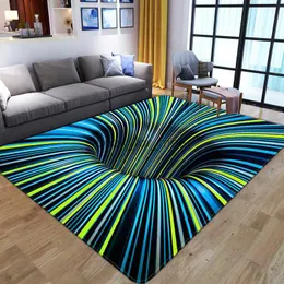 3D Vortex Illusion Carpet Entrance Door Floor Mat Abstract Geometric Optical Doormat Non-slip Floor Mat Living Room Decor Rug HKD230828