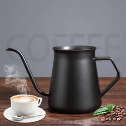 Vattenflaskor 400 ml DRIP Kettle Coffee Tea Pot Stainless Steel Handle Long Gooseneck Spout Cafe Tools 230828