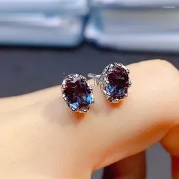 Серьги -грибы Vintage Alexandrite 925 Стерлинговое серебро заинтересованные