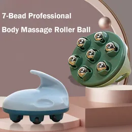 Andra massagepunkterna 7bead Massager Roller Ball Manual Massage Therapy Meridianer Skrapa Lymfatisk hälsovård Verktyg Portable Neck Leg Acupoint Massager 230828