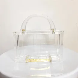 Kvällspåsar Designer Luxury Handbag Fashion Party Prom Transparent Acrylic Bridal Box Clear Clutch Purse Elegant Chic Totes