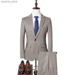 Butique (garnitur + spodnie) elegancki styl brytyjski wełniany swobodny prosty biznes impreza ślubna sukienka męska Dwuczęściowa Q230828