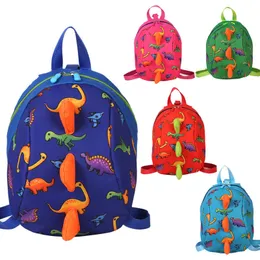 Backpacks Cute Cartoon Dinosaur Backpacks Kindergarten Schoolbag Trendy Waterproof Kids Bookbag Boys Girls Children Anti-Lost Backpack Bag 230826