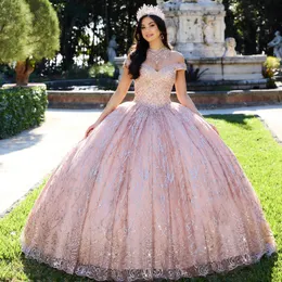 Розовые сплетни с мячом платья Quinceanera vestidos de 15 Anos Applique кружев