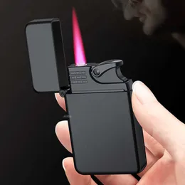 Metal Jet Red Flame Lighter Luminous Cigar Refillable Butane Adjustable Portable Windproof No Gas Men's Gifts B7T3