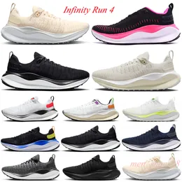 Reactx Infinity Run 4 Men Women Marathon Running Shoes Knit för 2023 Outdoor White Volt Black White Phantom Black Pink Sports Low Sneakers Storlek 36-46