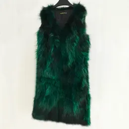 Womens Fur Faux Festival Women Real Coat Long V Neck Sexy Gilet Factory Natural Raccoon Vest Stupl Classical Drop Jacket WSR436 230828