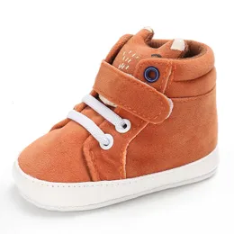 Pierwsze Walkers Baby Toddler Buty Sprężyna i jesień zima 0 1 lata Dziewczęta chłopcy miękkie dno buty unisex bawełniane tkaninę pomarańczową 230828