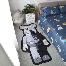 Niedźwiedź dywanika z kreskówki Nieregularne słodkie zwierzęta dywan do sypialni nocny salon bez poślizgu moda do domu mata podłogowa HKD230828