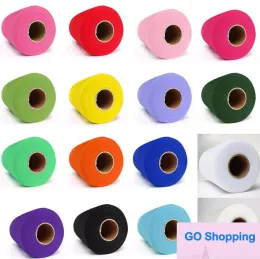 Cała mecz Tiul Roll Spool 6 "x100YD siatka ślubna Sheer Decor Banner Garland Fręgowa krzesło łuk Bow Sash Tutu Tutu Fabrt Fabric Prezent Favors