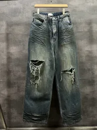 Pantalon grande taille pour hommes, col rond, vêtements d'été de style polaire brodés et imprimés avec street pur coton 54t2