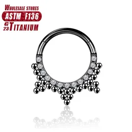 Titanium Woman Helix Earring Hinged Segment Clicker Nos Ring LaBret Tragus Brosk Sexig piercing smycken charmig