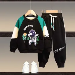 Giyim Setleri 2023 Bahar Sonbahar Çocuk Peluş ve Kalın Ropa Loungewear Giyim Setleri Kış Boys Sports Sweater Suits 214y Naipe Kids 2pcs x0828