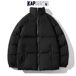 Męskie Parkas Kapments Mężczyźni harajuku solidna ciepła puffer kurtka parka męska japońska kurtka streetwear zimowa męska koreańska bąbelka bąbelkowa 230828