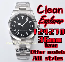 Orologio da uomo di lusso Clean Explorer Movimento meccanico L Acciaio mm Super luminoso Business subacqueo