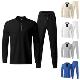 Men's Tracksuits Graduation Suits For Men Breathable Two Piece Suit Long Shirt And Pants Set