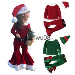 Kleidungssets Neujahr Weihnachtskostüm Kinder Neugeborene Kleidungssets Winter Fleece TopsHosen Baby Jungen Mädchen Kleidung Weihnachtsmann Outfit x0828