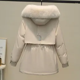 Trench da donna Inverno Plus Giacche imbottite in velluto Donna Parka Capispalla Coreano Collo in pelliccia grande Piumino a maniche lunghe Donna Addensare