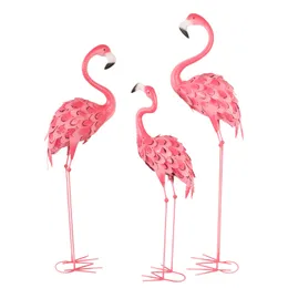 Dekoracje ogrodowe dekoracja ogrodnicza metalowa flaminga rzeźba ogrodowa i akcesoria podwórka dekoracje domowe ozdoby ślubne statua Prezent rzemieślniczy x0707