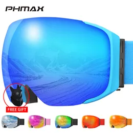 Skibrille PHMAX magnetische Schneebrille winddicht Snowboard Schneemobil Sport 230828