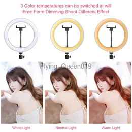 Christma Gift 10 12 14 Inch Dimmable LED Selfie Ring Light with Stand without Tripod 160cm Lamp Photography Ringlight Phone HKD230830