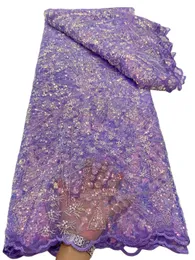 Tulle Net Kumaş Pullu Afrika Dantel Kumaş Elbiseler Kadınlar İçin Düğün Gelin Tekstil Dikiş Dentelle Kadın Akşam Kostümü 5 Yard Yüksek Kalite 2023 YQ-7126