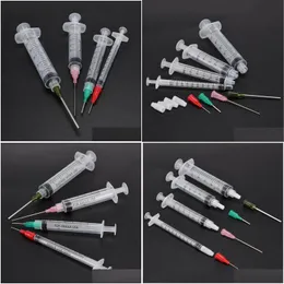 Lab Supplies Wholesale 50Pcs/Set 1Ml L 5Ml 10Ml Luer Lock Syringes With 50Pcs 14G-25G Blunt Tip Needles And Caps For Industrial Dispen Dhd9O