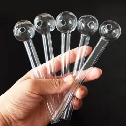 Tubo de queimador de óleo de vidro transparente de 5,5 polegadas 30mm Tigela grande 14cm de comprimento Grosso Transparente Grandes tubos para fumar Pyrex Glass Nail Burning Jumbo Pipes LL