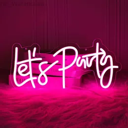 LET'S Party Neon Sign LED LED LED BIRDY BIRDY CENECTION SHOP PROM PROM PROM PROM ATTHETIC ART WALL DECOR