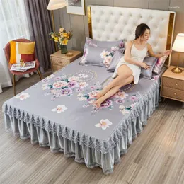 Sängkjol hudvänlig tjockare hem textil sängkläder 3 st/set (1bed 2st kudde) ark king/quee grossist f0616