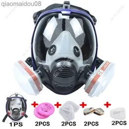Koruyucu Giysiler Kimyasal Maske 6800 Gaz Maskesi Toz Geçirmez Solunum Boya Pestisit Sprey Silikon Laboratuvar Kaynağı İçin Tam Yüz Filtreleri HKD230826