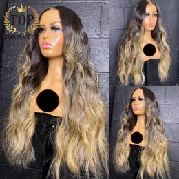 Ombre Farbe 13x6 Spitzenfront Perücken für Frauen brasilianischer Remy Human Hair Körperwelle Perücke vorgefertigter Haaransatz