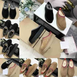 2023 Tasman tofflor Chestnut Fur Slides Sheepskin Shearling Tazz Nya Mules Women Men Ultra Platform Boot Slip-On Shoes Make Upper Fall Winter Mini Belle USGGS 62ESS