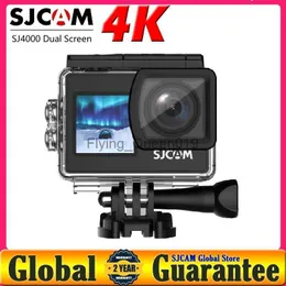 SJCAM Action Camera SJ4000 Dual Screen 4K 30PFS WiFi Motorcykelcykel Hjälm Vattentät kamr Sport Video DV 4K -kameror HKD230828