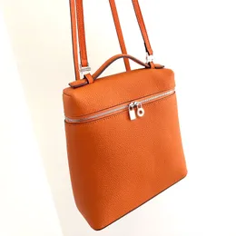 Fashion new favorite portable low-key taste ultra-gentle color bag body cowhide is very resistant to 23X32 backpack