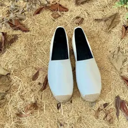 Espadrillas da donna Mocassini in pelle Scarpe eleganti Scarpe con tacco a mandorla Slip-on di design di lusso da donna Scarpe casual da ufficio Calzature di fabbrica Taglia 35-41 con scatola