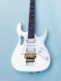 7V Electric Guitar, 6 Strings, Double Rocking, Basswood Body, White, Rosewood Fingerboard, Professional Performance
