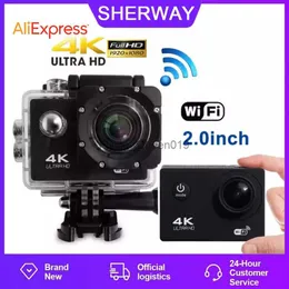 Sherway D6 4K 30 кадров в секунду высокой четкости широкоугольный объектив 2 -дюймовый экран Действие DV HD Камера 30 метров водонепроницаемой Wi -Fi Mini Sport Camera HKD230828