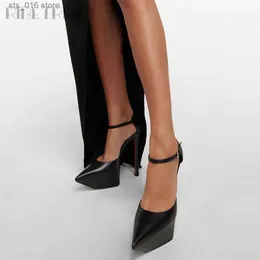 Ribetrini High Stiletto Sexy Heels Women New Pumps مدببة منصة إصبع القدم مشبك حزبية فستان تصميم فستان الربيع