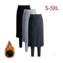 Women s Leggings Culotte Warm Winter Tights Thermal Skirt Pants Fleece Leggins Sweatpants Plus Size Clothes Leg Warmers 230828