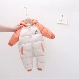 Baby baby eiderdown cotton jumpsuit Newborn winter boy crawling clothes Children wear hugging clothes and winter clothes