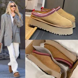 أستراليا بوتس مصمم نساء تسمان الثلج شتاء الخراف أحذية سجل أحذية فاخرة منصة Tazz Fur Slippers Womens Classic Ultra Mini Suede Wool Cankle Booties US 4-13