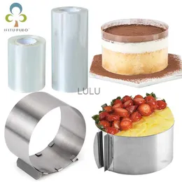 Adjustable Mousse Ring Round Mould Mousse Cake Edge Collar Film Kitchen Accessory DIY Baking Tools Cakes Dessert Decoration GYH HKD230828