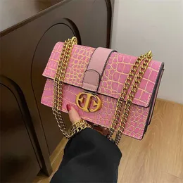 22% de desconto saco 2024 novo lançamento designer bolsa sacos padrão crocodilo moda corrente feminina um crossbody pequeno quadrado