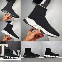 Paris Speed ​​2.0 Tasarımcı Sıradan Ayakkabı Konforu Tek Nefes Alabilir Erkekler Kadın Platformu Hommes Mesh Trainer Black Glitter Knited Triple Sneaker Yürüyüş