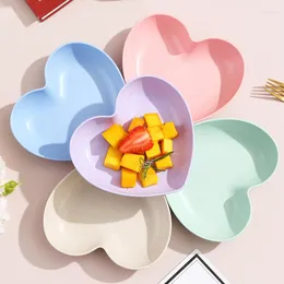 Plates Grade Plastic Plate Table Bone Dish Spit Cake Love Fruit Tray Garbage Household Dining Heart