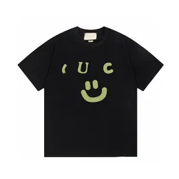 Camicia firmata T-shirt manica corta con volto sorridente T-shirt bella da strada a mezza manica in puro cotone da uomo e da donna