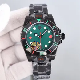 Titta på män Titta på automatiska mekaniska klockor Rostfritt stål Rem Montre de Luxe Waterproof Wristwatch 40mm Poker Dinal