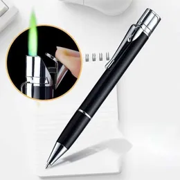 New Butane No Gas Ball Pen Pen Personality Creative Creative Metal WindProof Lighter anual Gadget Special Gift em3m