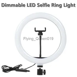 Christma Hediye 10 12 14 inç Dimmable Led Selfie Ring Light, tripod olmadan stand ile 160cm lamba fotoğrafçılığı zil telefonu HKD230829